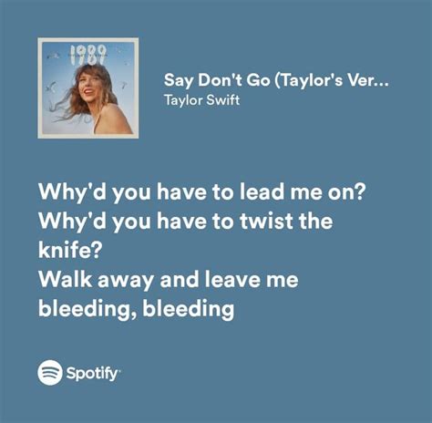 say don't go lyrics